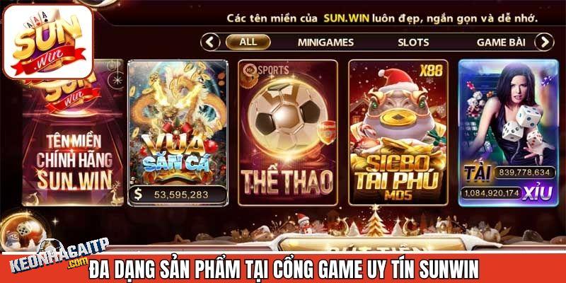 Kho game đồ sộ của SUNWIN